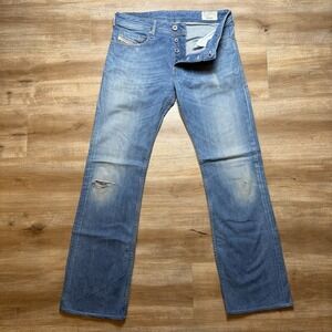 Diesel Zatiny Jeans Men 29x30 Blue Bootcut Medium Wash Faded Distressed 0R80K